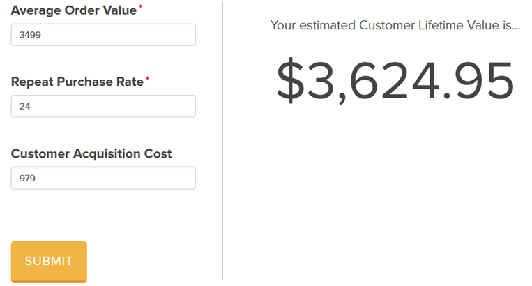 Customer life time value